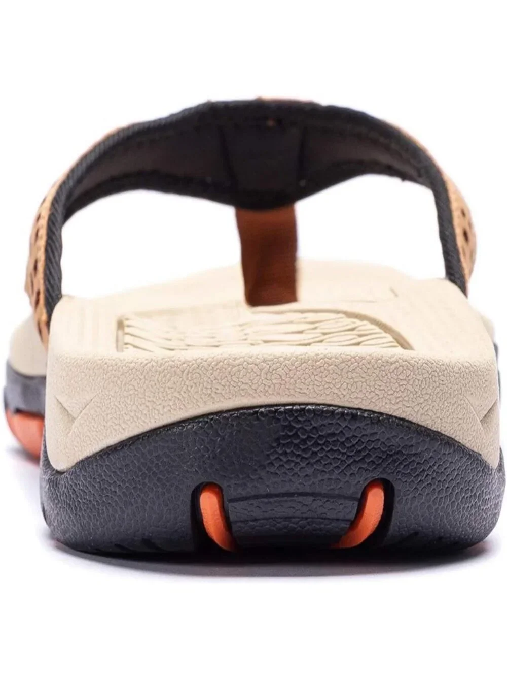 Men's Khaki Sport Flip Flops Comfort Outdoor Rubber Casual Thong Sandal Shoes